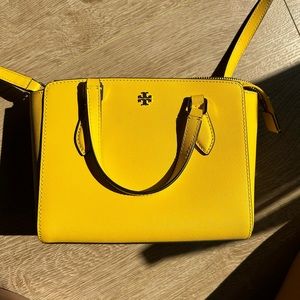 Tory Burch Yellow Crossbody in Saffiano Leather